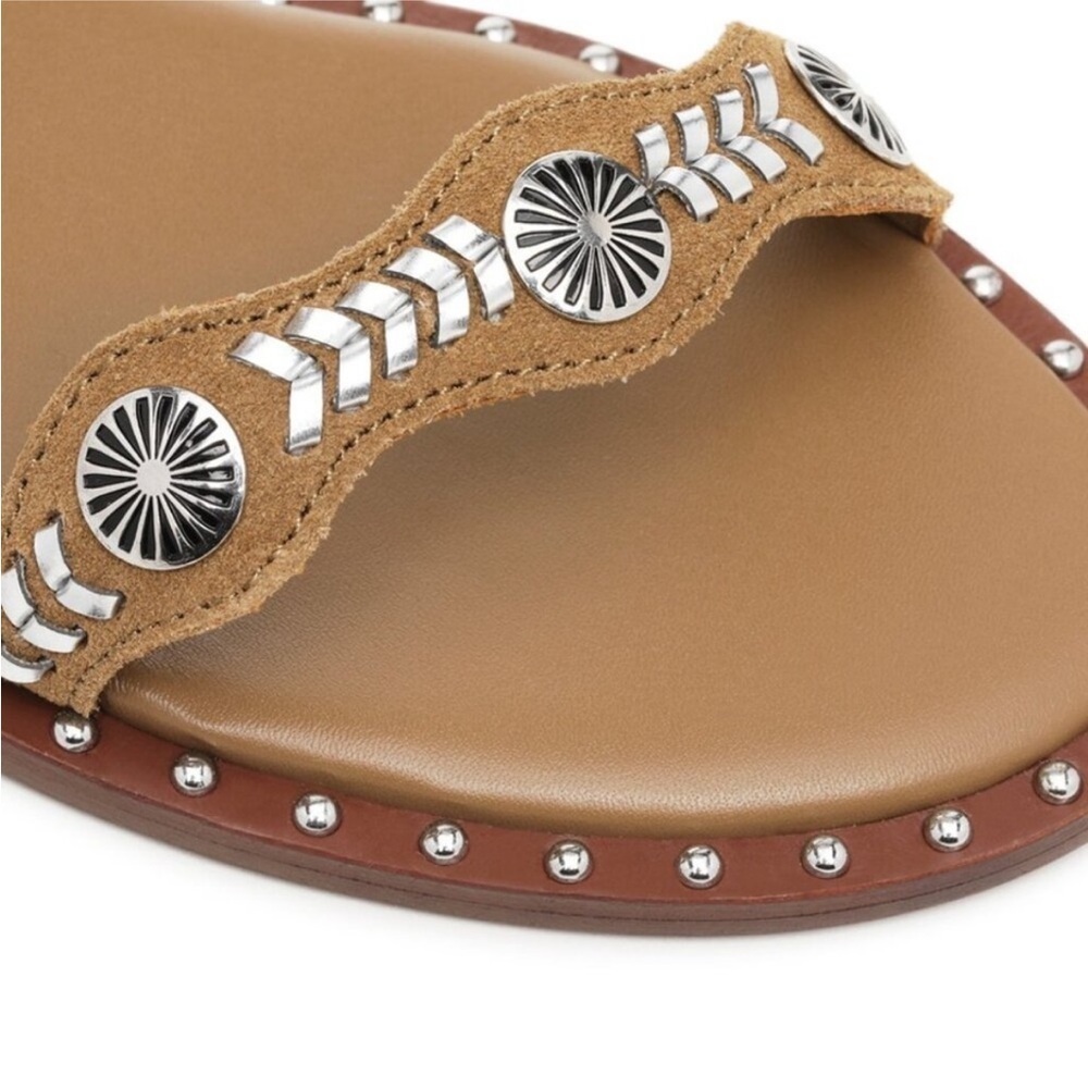 NEW Ash Leather Paquito Sandals Sz EU 38 US 8 ANTILOPE/SKIN Western Fringe - Picture 5 of 13